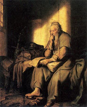 REMBRANDT Harmenszoon van Rijn Saint Paul in prison oil painting picture